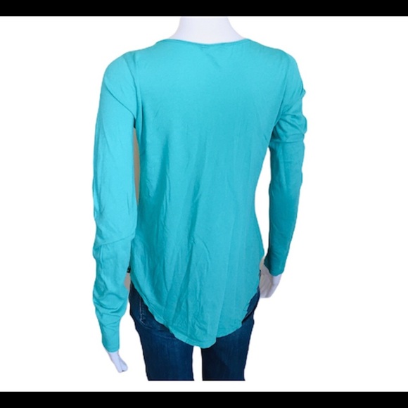 LA MADE Henley Pocket Tee/Top With Long Sleeves & V Cut Mint Green Size Small - Picture 4 of 9